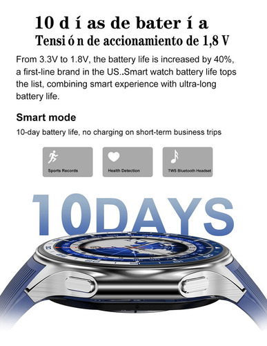 Reloj Inteligente Amoled Bluetooth Llamada Compass Smart