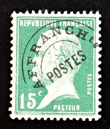 Francia, Yv 65 Preoblitere Pasteur 15c 1922 Usado L15742