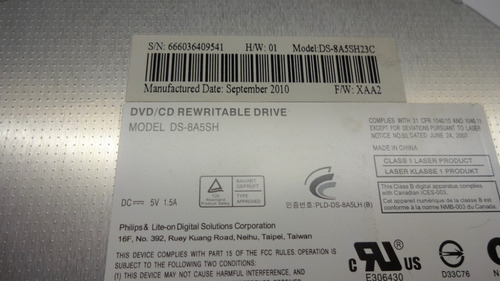 Imagem 3 de 4 de Drive Cd Dvd Notebook Asus X52j