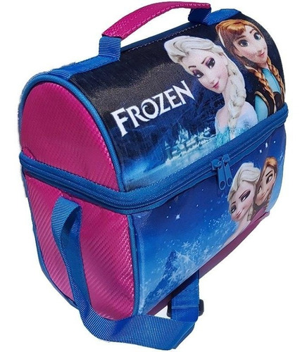 Imagen 6 de 9 de Set De Mochila Kinder Lonchera Térmica Lapicera Doble Frozen