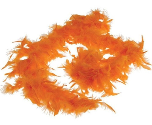 Boa Estola De Plumas Color Naranja Disfraz Accesorio 183cm