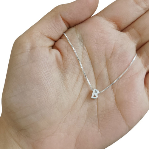 Cadena Dije Plata Iniciales Letras Abecedario Regalo Mujer