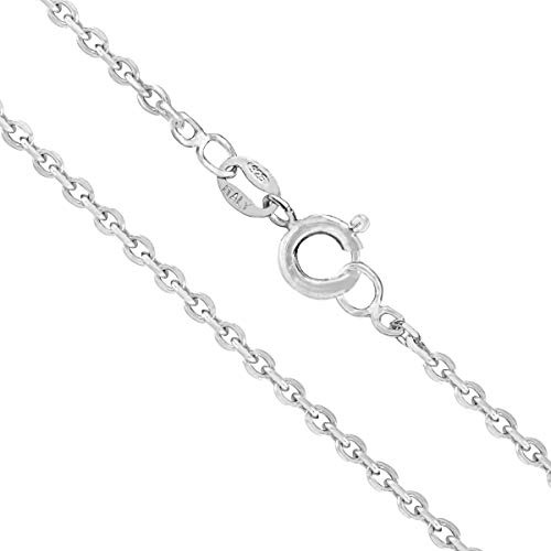 Collar De Cadena De Plata De Ley Para Mujer Con Cable De 0.0