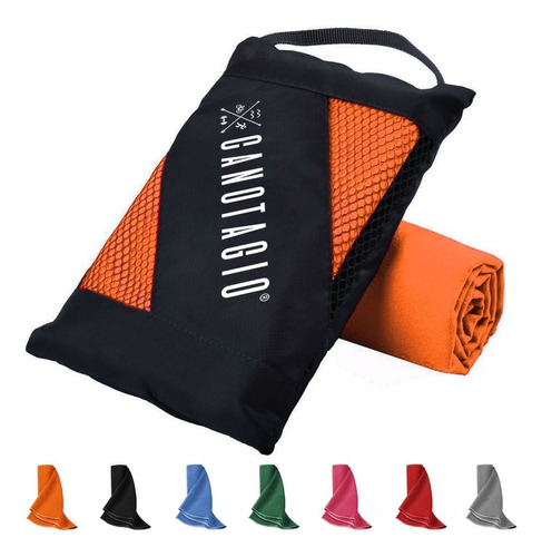 Toalla Deportiva D Microfibra Para Viaje Gym Playa-80x160cm Color Naranja