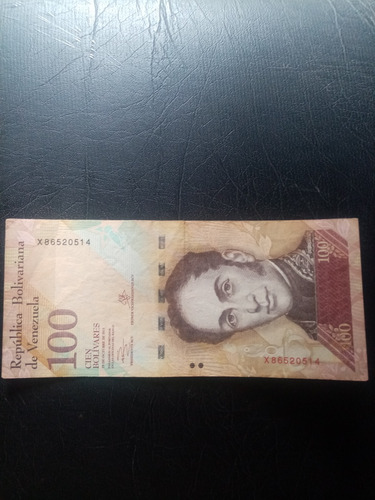 Billete De 100 Bolivares Letra X