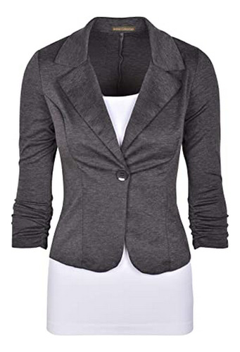 Blazer De Punto Sólido Para Mujer  - Casual Y Trabajo