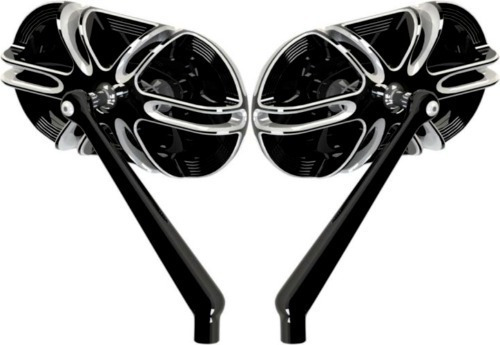 Imagen 1 de 7 de Espejos Arlen Caged Negro Para Harley Davidson Y Compatibles