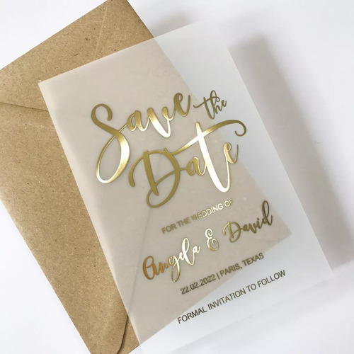 50 Invitaciones Boda Save The Date + 50 Sobres