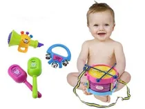 Comprar 5pcs\u002Fset Niños Tambor Instrumentos Musicales Desarrollo Jugu