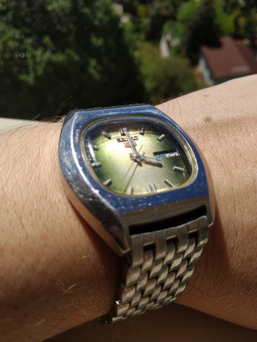 Magnífico Relógio Seiko 7009-5070 Automático Verde Metálico