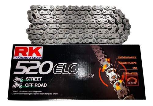 Imagem 1 de 3 de Corrente Rk 520 Elox 110 Elos Com Retentor Crf230 Cb300