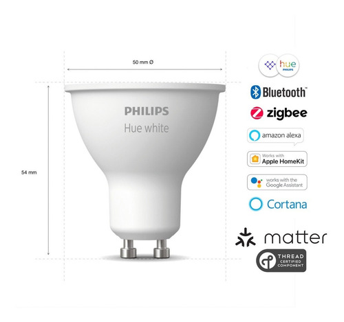 Imagen 2 de 7 de 6- Pack Ampolletas Gu10 Philips Hue 6w Bluetooth