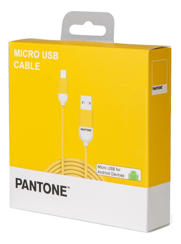 Cable De Datos Micro Usb 1 Mt Pantone High Speed Amarillo 