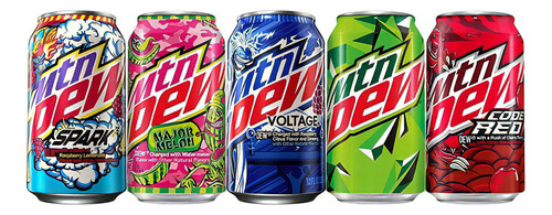 Mtn Dew 350ml 5 Pack con 5 Sabores Distintos (1 lata por sabor)