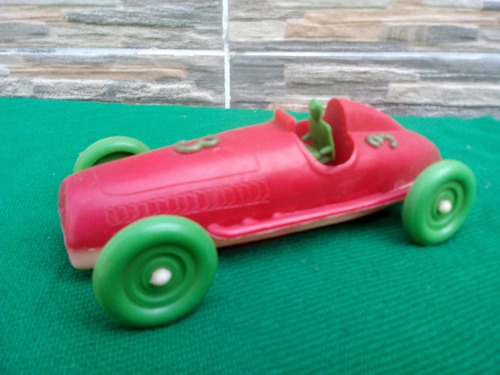 Antiguo Bolido Coupé Plástico Rojo Verde Epoca Fangio 16,3cm