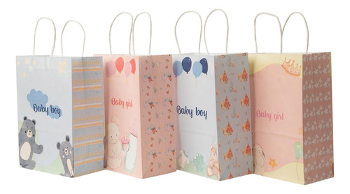 12 Bolsas De Papel De Regalo