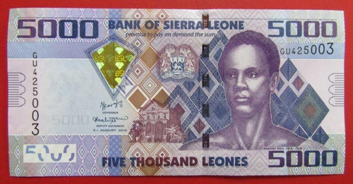 Sierra Leona Billete 5000 Leones 2015 Unc Pick 32