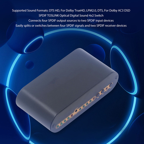 Conmutador De Sonido Óptico Digital Spdif 4x2, 4 Entradas Y