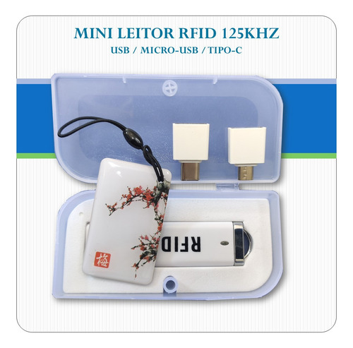 2x Mini Leitor Rfid Usb Android Linux Windows Typec - 125khz