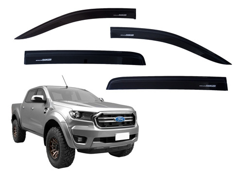 Aletas Bota Agua Negras Compatible Con Ford Ranger 2016-2022