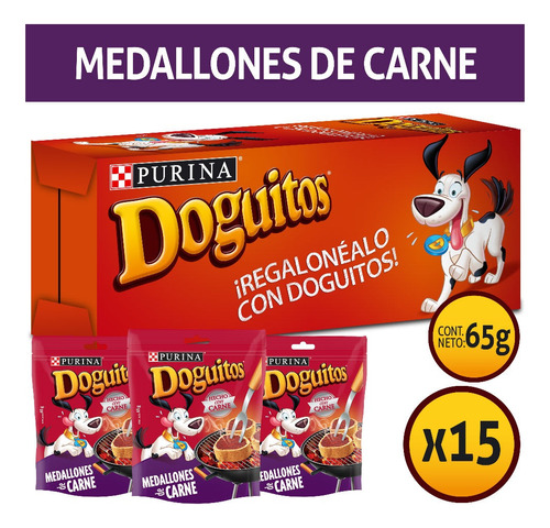 Doguitos Medallones De Carne 65g Pack 15 Unidades