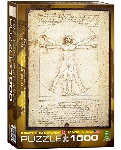 Eurographics Vitruvian Man De Leonard Da Vinci 1000 Piece Pu