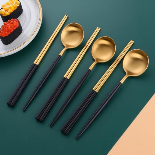 Juego De Palillos Y Cucharas Reutilizables, Cuchara Coreana