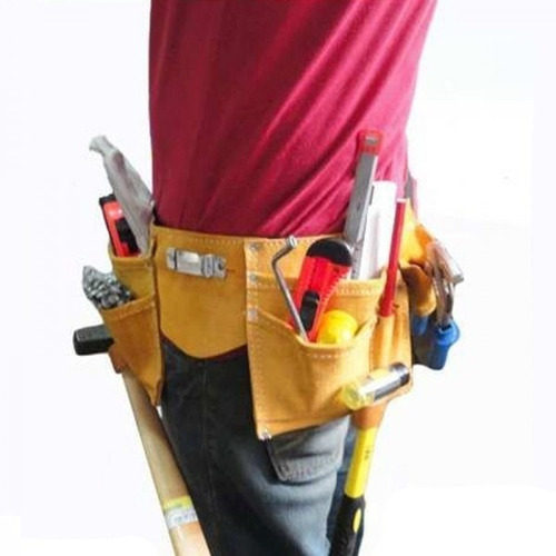 Cinto Para Ferramentas Couro 11 Bolsos Trena Alicate Chaves
