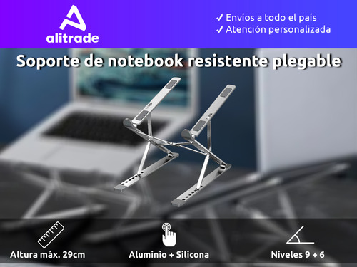 Soporte Notebook Aluminio Regulable Antideslizante Portatil