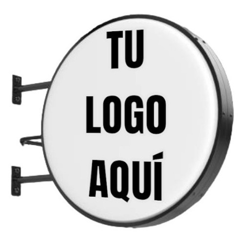 Caja De Luz Anuncio Luminoso Redondo Con Tu Logo Personaliza