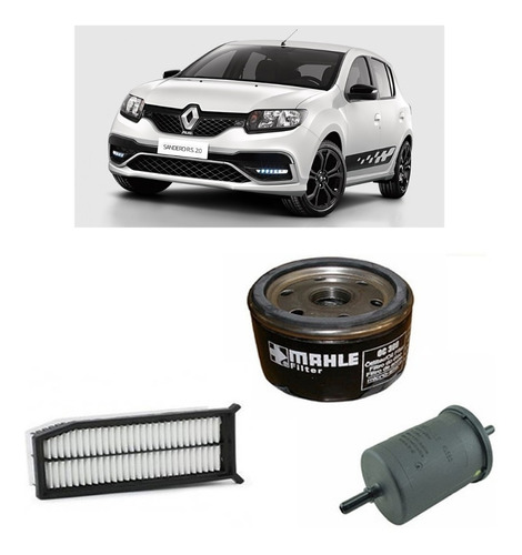 Kit 3 Filtros Renault Sandero Rs 2.0