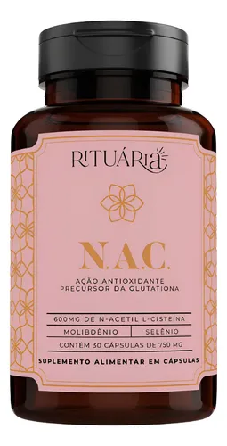 Glutationa Fórmula NAC Rituária 30 Cápsulas Veganas com Selênio e Mo