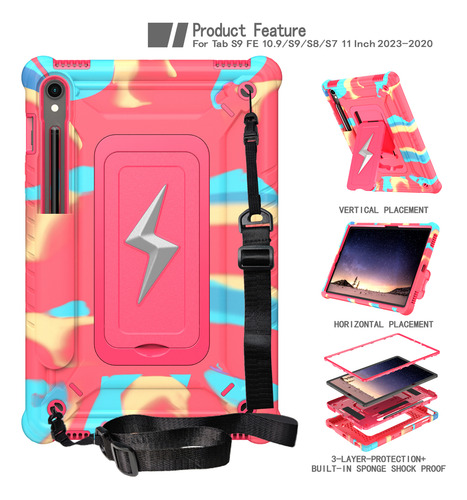 Funda Para Samsung Galaxy Tab S10 S9 Fe S8 S7 Kids, Funda Protectora Para Tableta Con Soporte Plegable