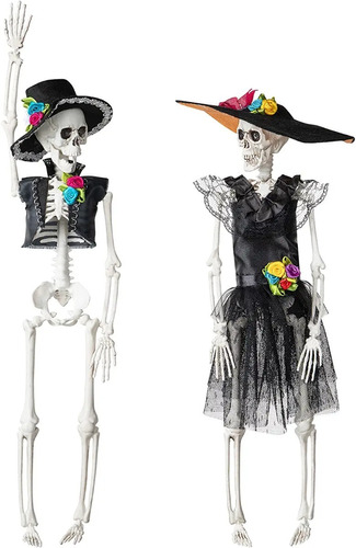 Decoracion Pareja Esqueletos Halloween Catrina