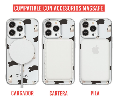 Funda Para iPhone Magsafe Perrito Bulldog Francés Tu Nombre