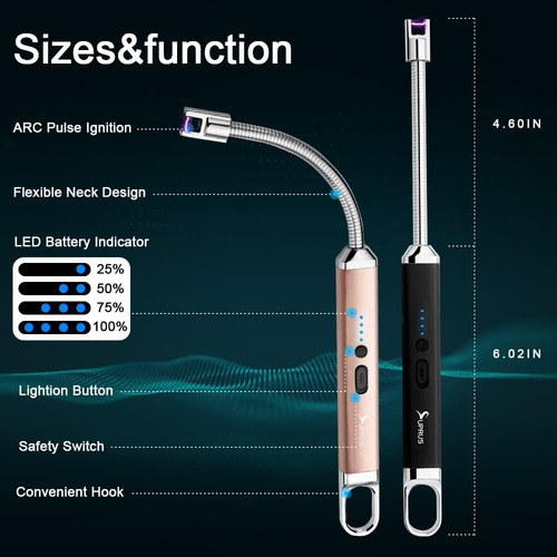 Encendedor Usb Recargable De Arco Eléctrico Con Interruptor