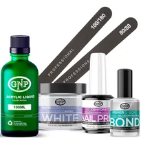 Comprar Kit Uñas Acrílicas Gnp Polvo 30gr Y Monomero 100ml, Bond