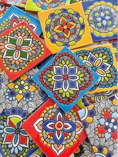 Mayólicas , Azulejos , Tocetos . Jalisco Multicolor 10 X 10