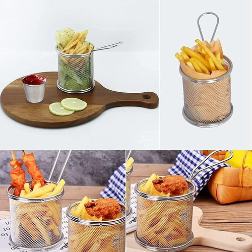 X3 Mini Cesta Para Servir Papas Fritas Nuggets Canasto 10x10