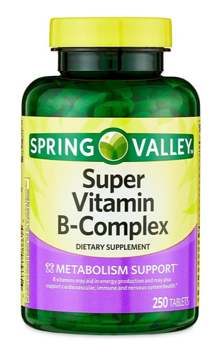 Super Vitamina B-complex, 250 Tabletas,spring Valley 