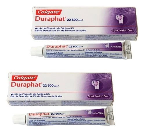 Kit De 2 Pastas Dentales Barniz Colgate Durapha 10 Ml