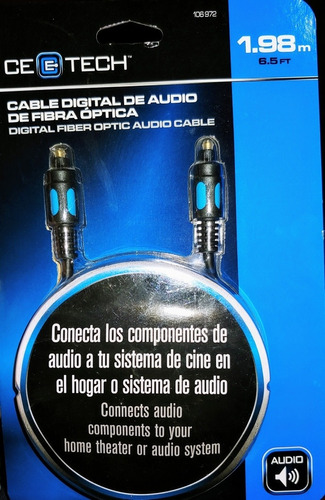 Cable Digital De Audio De Fibra Óptica 1.98m Ce Tech