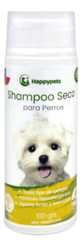 Happypets Perros Shampoo Aseo En Seco 100g Fragancia Vainilla