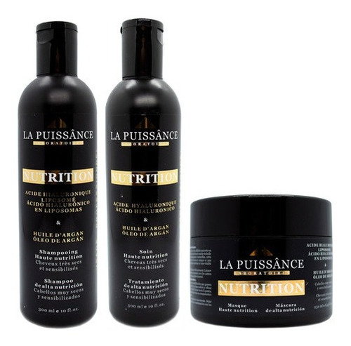 La Puissance Argan Shampoo Acondicionador Máscara Pelo Seco