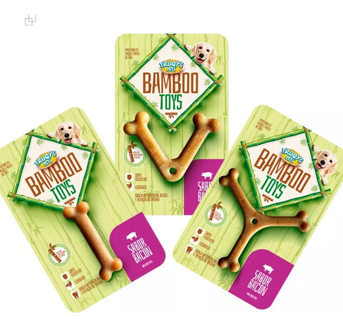 Brinquedo Osso Mordedor Para Cães Pequeno Bamboo Toys Cor Osso Y