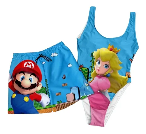 Duo Traje De Ba o Pareja Marios Bros Y Princesa