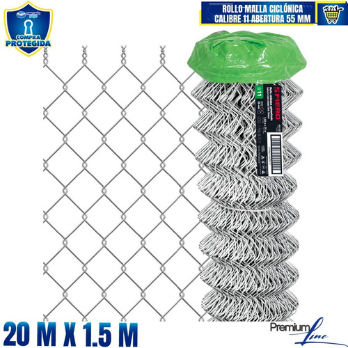 Rollo 20 M X 1.5 M Malla Ciclónica Calibre 11 Abertura 42934