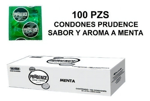 Paquete 100 Piezas Condones Prudence Sabor Y Aroma A Menta