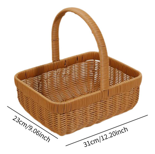 Cesta De Picnic De Ratán Sintético, Cesta Para Recoger , S