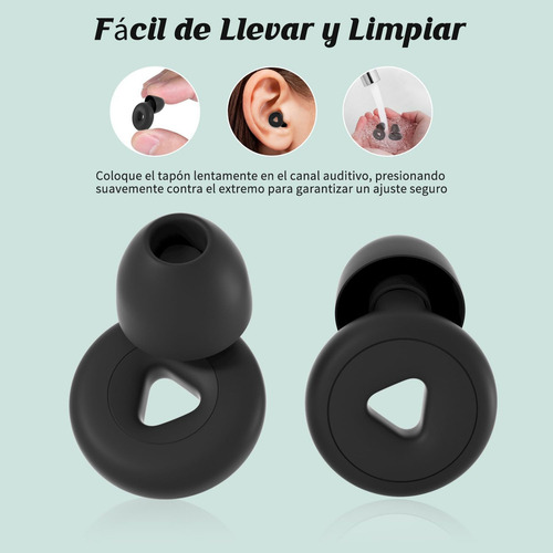 Tapones Dormir Para Oídos Con Reducción De Ruido 28db Negro
